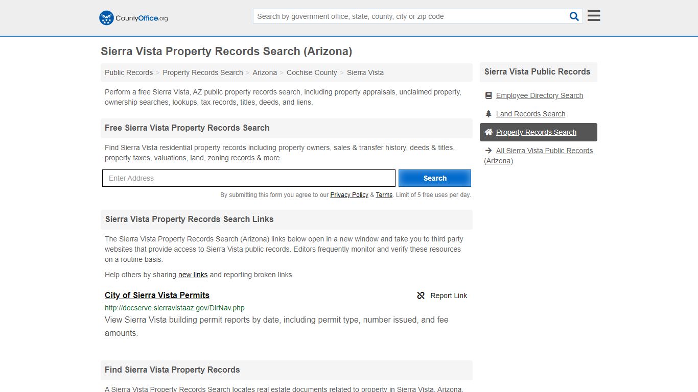 Sierra Vista Property Records Search (Arizona) - County Office